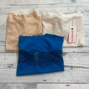 Blake & Co Plus Size 3 Pair Nylon Spandex Lace Thongs  3X NEW